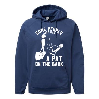 Pat On The Back Funny Performance Fleece Hoodie