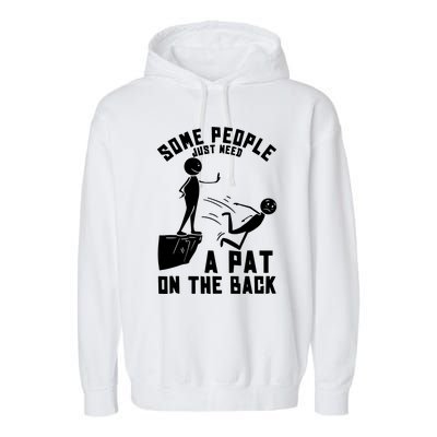 Pat On The Back Funny Garment-Dyed Fleece Hoodie