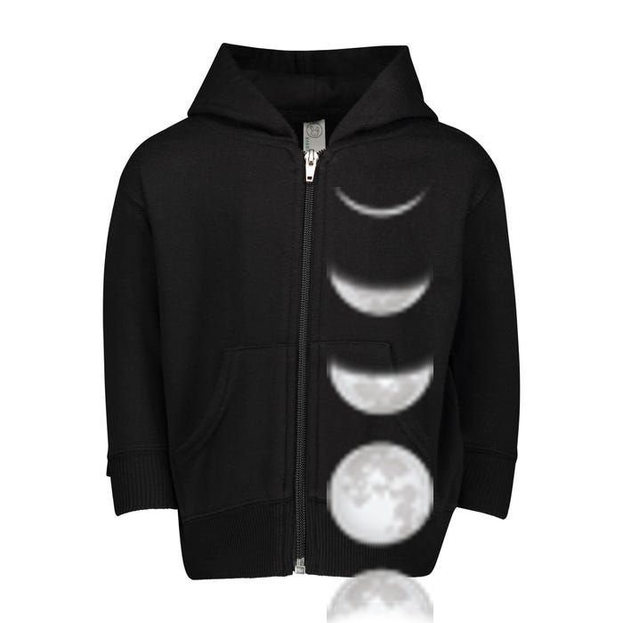 Phases Of The Moon Toddler Zip Fleece Hoodie