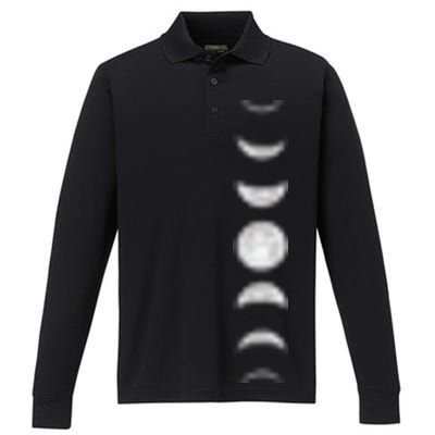 Phases Of The Moon Performance Long Sleeve Polo