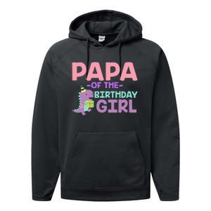 Papa of The Birthday For Saurus Rex Dinosaur Party Performance Fleece Hoodie