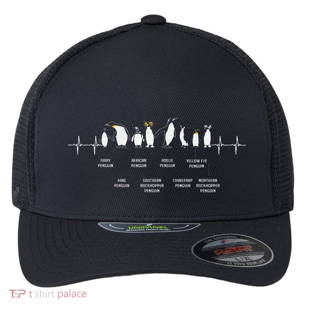 Penguins Of The World Antarctic Penguin Penguins Lover Flexfit Unipanel Trucker Cap