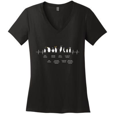 Penguins Of The World Antarctic Penguin Penguins Lover Women's V-Neck T-Shirt