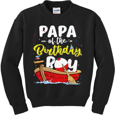 Papa Of The Birthday Fishing Fisherman Family Bday Kids Sweatshirt