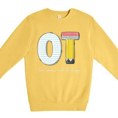 Pediatric Occupational Therapy Cute Pencil Back To School Premium Crewneck Sweatshirt