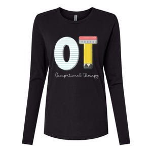 Pediatric Occupational Therapy Cute Pencil Back To School Womens Cotton Relaxed Long Sleeve T-Shirt