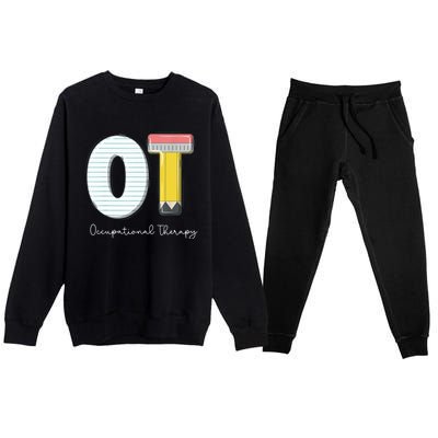 Pediatric Occupational Therapy Cute Pencil Back To School Premium Crewneck Sweatsuit Set