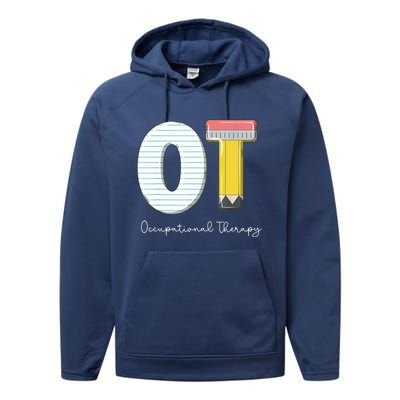 Pediatric Occupational Therapy Cute Pencil Back To School Performance Fleece Hoodie