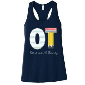 Pediatric Occupational Therapy Cute Pencil Back To School Women's Racerback Tank