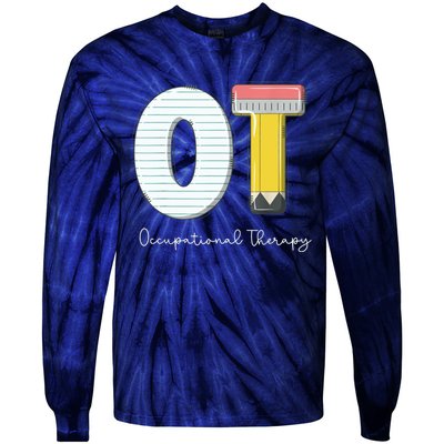 Pediatric Occupational Therapy Cute Pencil Back To School Tie-Dye Long Sleeve Shirt