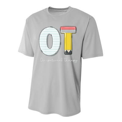 Pediatric Occupational Therapy Cute Pencil Back To School Performance Sprint T-Shirt