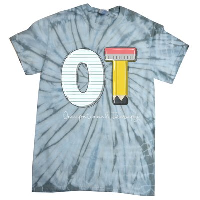 Pediatric Occupational Therapy Cute Pencil Back To School Tie-Dye T-Shirt