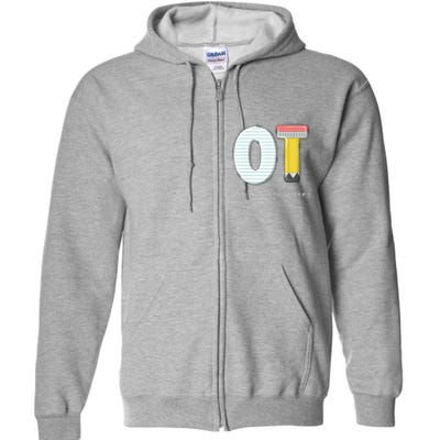 Pediatric Occupational Therapy Cute Pencil Back To School Full Zip Hoodie