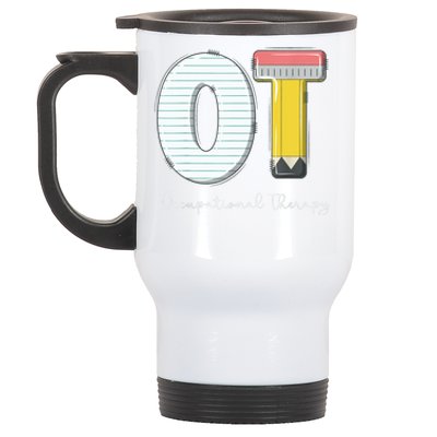 Pediatric Occupational Therapy Cute Pencil Back To School Stainless Steel Travel Mug