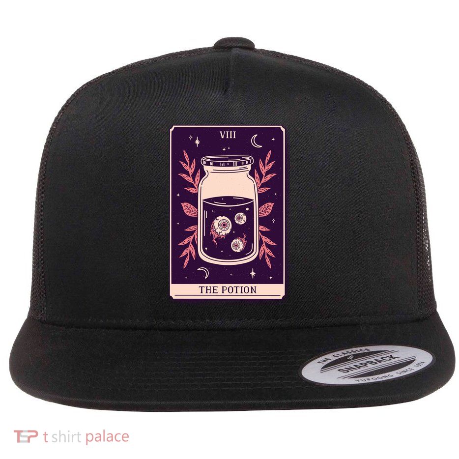 Potion Tarot Card Flat Bill Trucker Hat