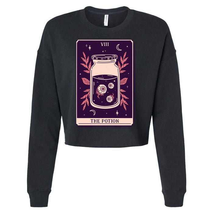 Potion Tarot Card Cropped Pullover Crew