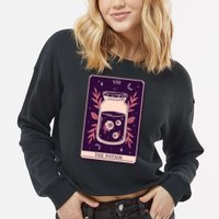 Potion Tarot Card Cropped Pullover Crew