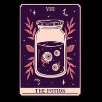 Potion Tarot Card Cropped Pullover Crew