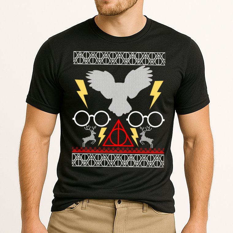 Potter Ugly Christmas Sweater Lighting Performance Shirt