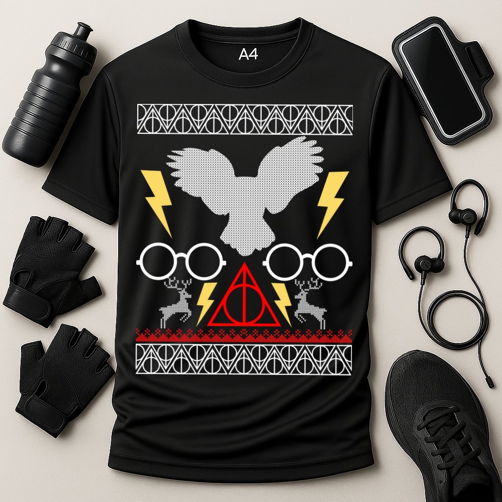 Potter Ugly Christmas Sweater Lighting Performance Shirt
