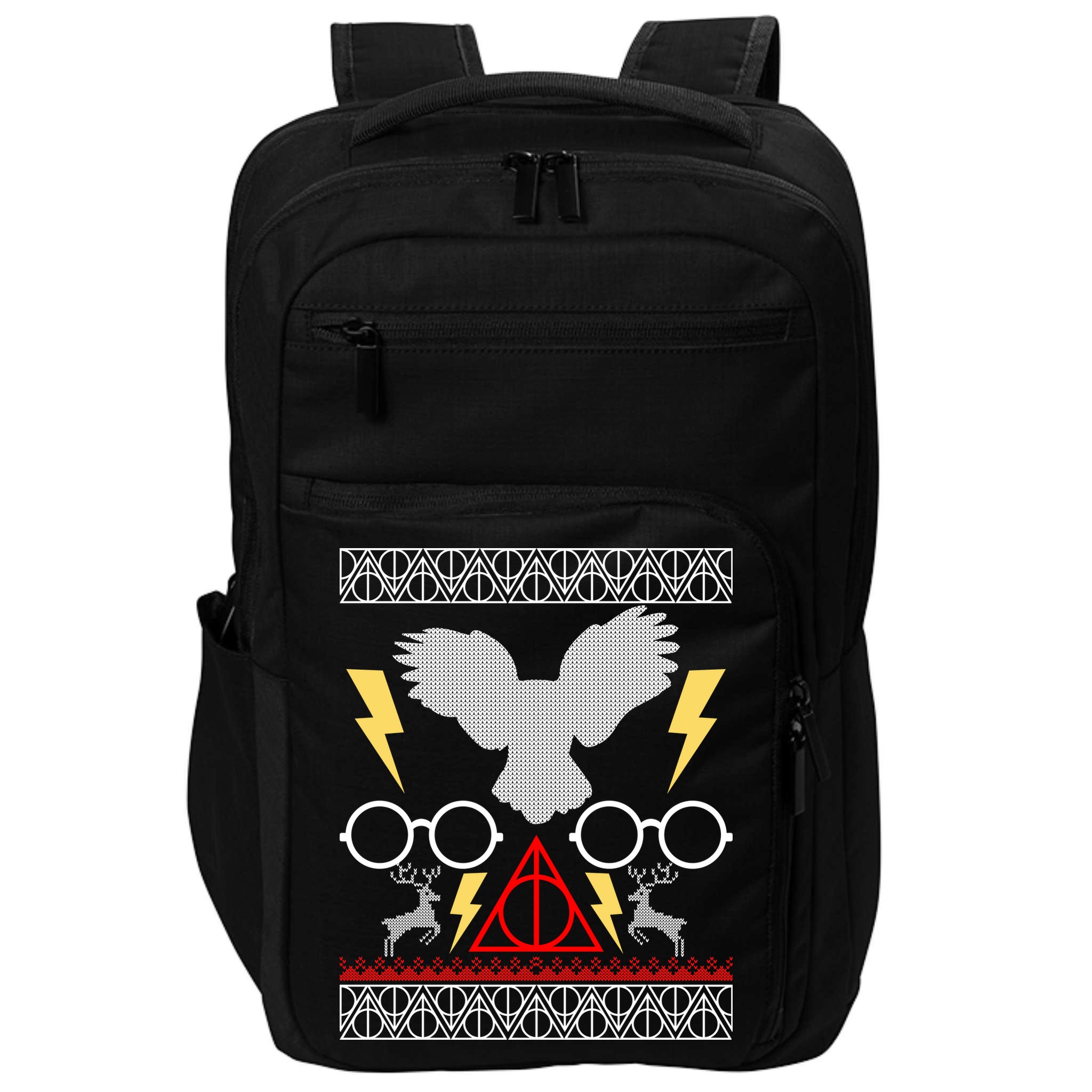 Potter Ugly Christmas Sweater Lighting Impact Tech Backpack