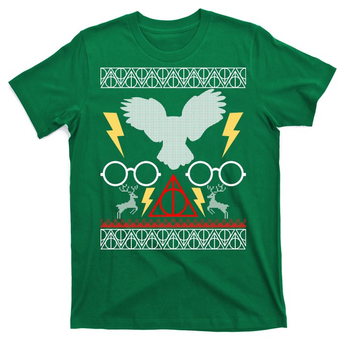 Potter Ugly Christmas Sweater Lighting T-Shirt