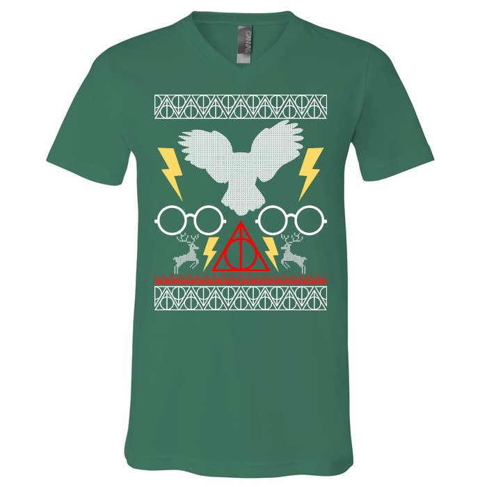 Potter Ugly Christmas Sweater Lighting V-Neck T-Shirt