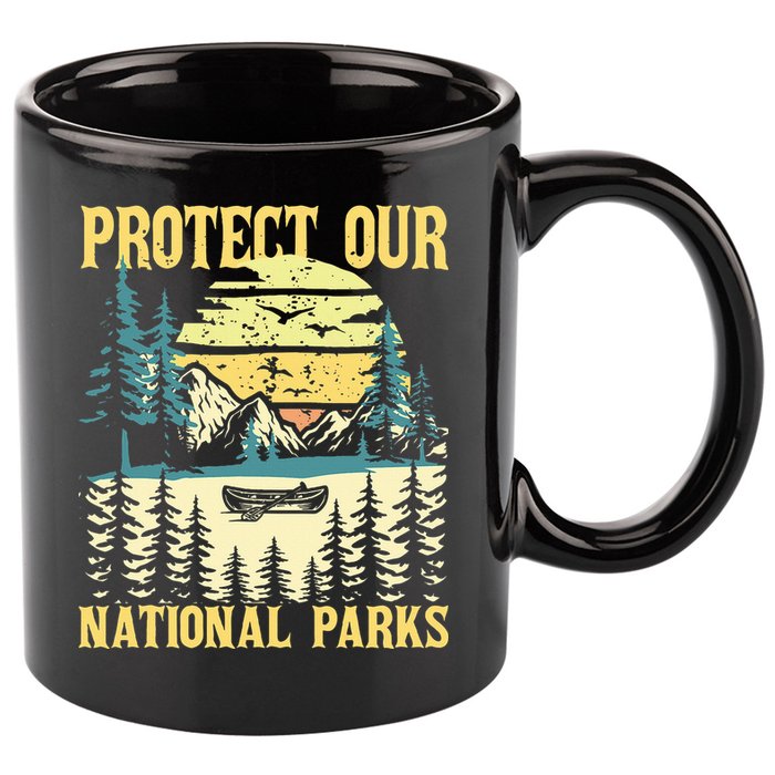 Protect Our Us National Parks Hiking & Camping Lover 11oz C Handle Ceramic Mug