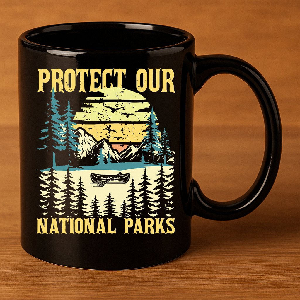 Protect Our Us National Parks Hiking & Camping Lover 11oz C Handle Ceramic Mug