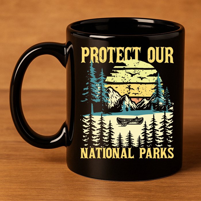 Protect Our Us National Parks Hiking & Camping Lover 11oz C Handle Ceramic Mug