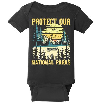 Protect Our Us National Parks Hiking & Camping Lover Baby Bodysuit