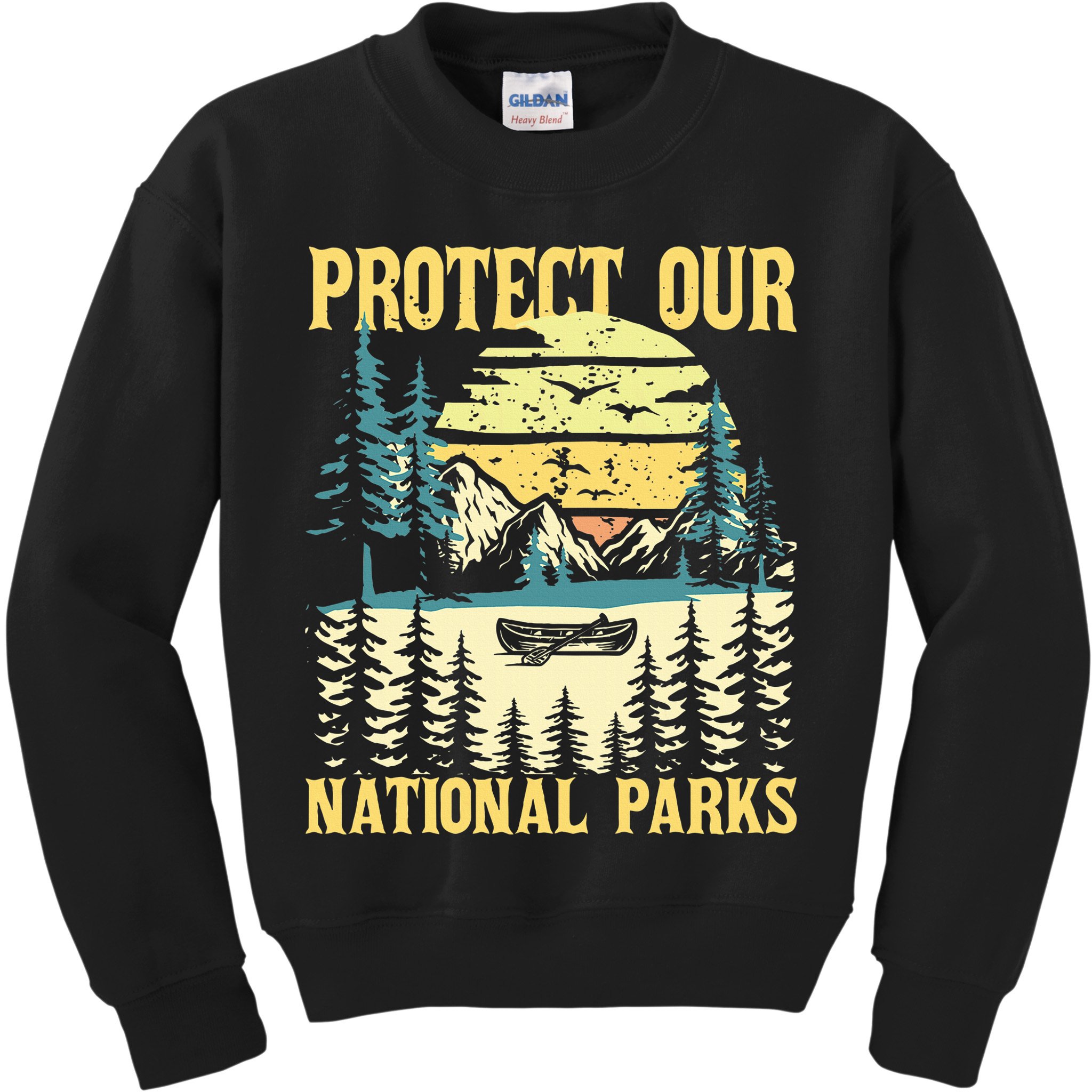 Protect Our Us National Parks Hiking & Camping Lover Kids Sweatshirt