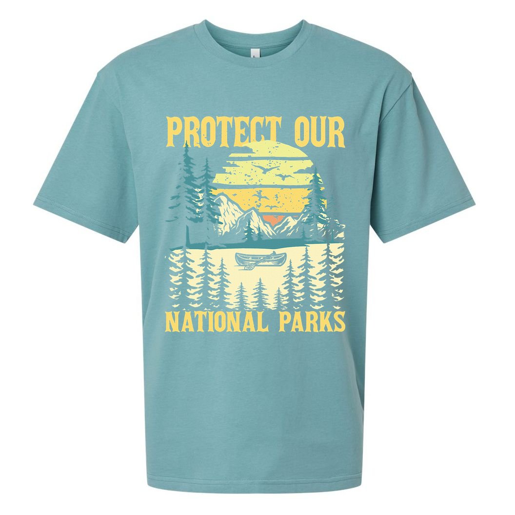 Protect Our Us National Parks Hiking & Camping Lover Sueded Cloud Jersey T-Shirt