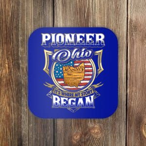 Pioneer Ohio Usa Flag 4th Of July Funny Gift Coaster