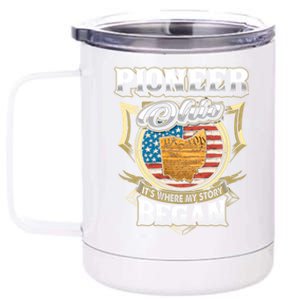 Pioneer Ohio Usa Flag 4th Of July Funny Gift 12 oz Stainless Steel Tumbler Cup