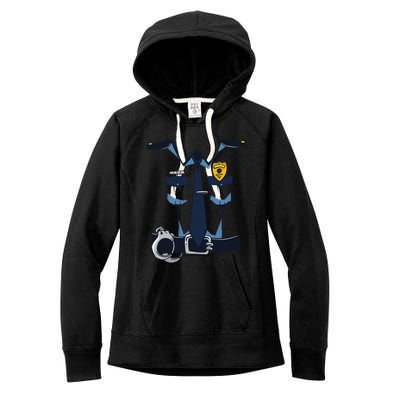 Police Officer Uniform Halloween Costume Women's Fleece Hoodie