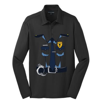 Police Officer Uniform Halloween Costume Silk Touch Performance Long Sleeve Polo