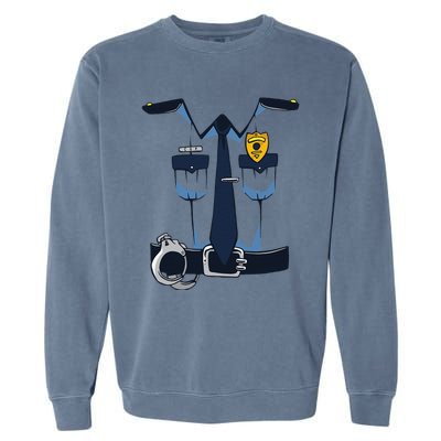 Police Officer Uniform Halloween Costume Garment-Dyed Sweatshirt