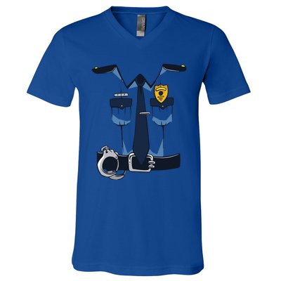 Police Officer Uniform Halloween Costume V-Neck T-Shirt