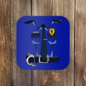 Police Officer Uniform Halloween Costume Coaster