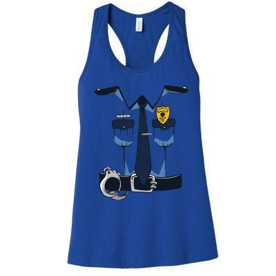 Police Officer Uniform Halloween Costume Women's Racerback Tank