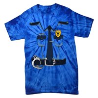 Police Officer Uniform Halloween Costume Tie-Dye T-Shirt