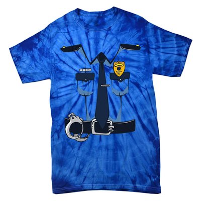 Police Officer Uniform Halloween Costume Tie-Dye T-Shirt