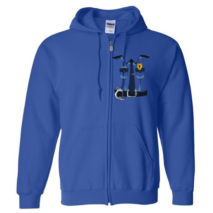 Police Officer Uniform Halloween Costume Full Zip Hoodie