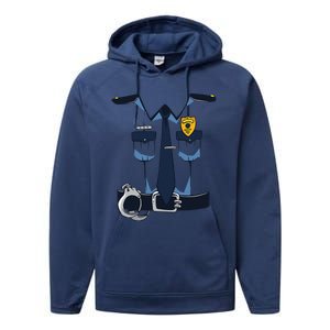 Police Officer Uniform Halloween Costume Performance Fleece Hoodie