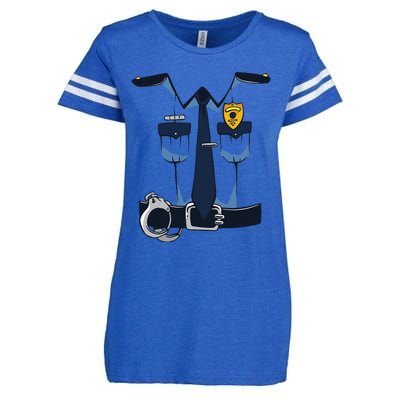 Police Officer Uniform Halloween Costume Enza Ladies Jersey Football T-Shirt