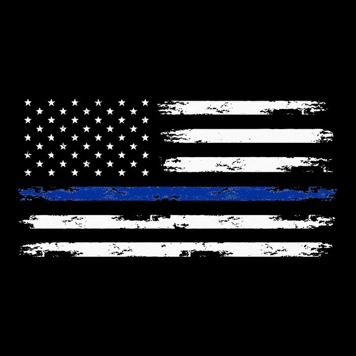 Police Officer US USA American Flag Thin Blue Line T-Shirt