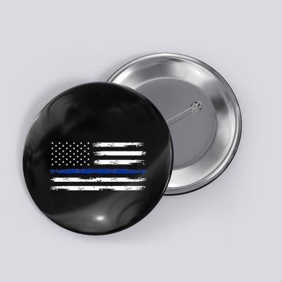 Police Officer US USA American Flag Thin Blue Line Button