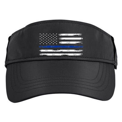 Police Officer US USA American Flag Thin Blue Line Adult Drive Performance Visor