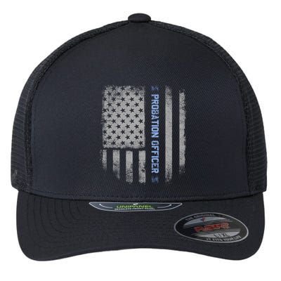 Probation Officer US Flag Hoodie Flexfit Unipanel Trucker Cap